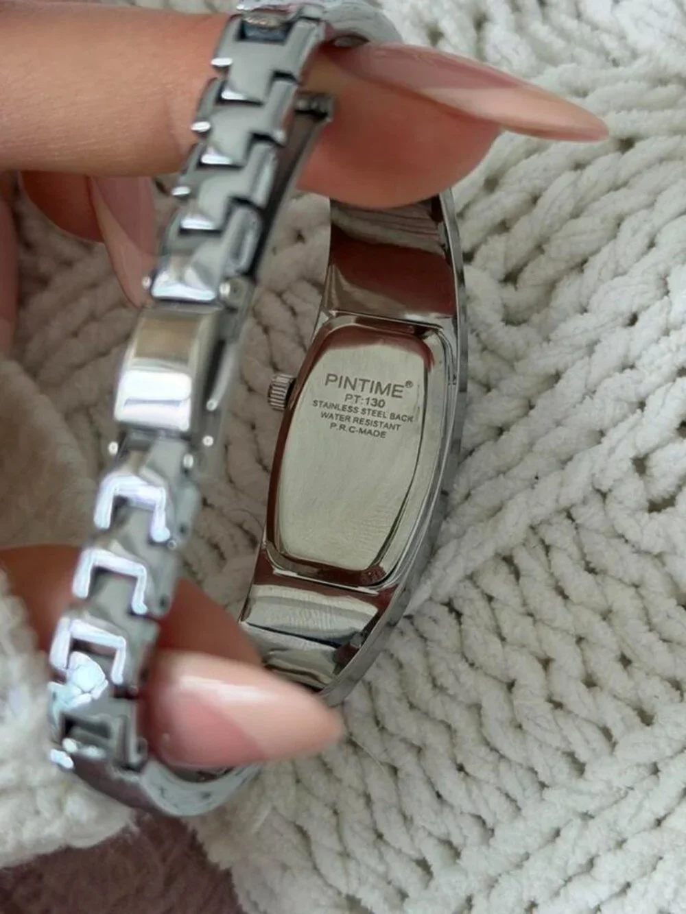 SKU0616 Silver green watch silver metal bracelet Stainless steel + gift bag